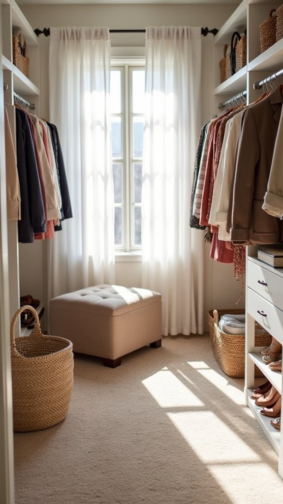 stilfullt organisert walk-in-garderobe