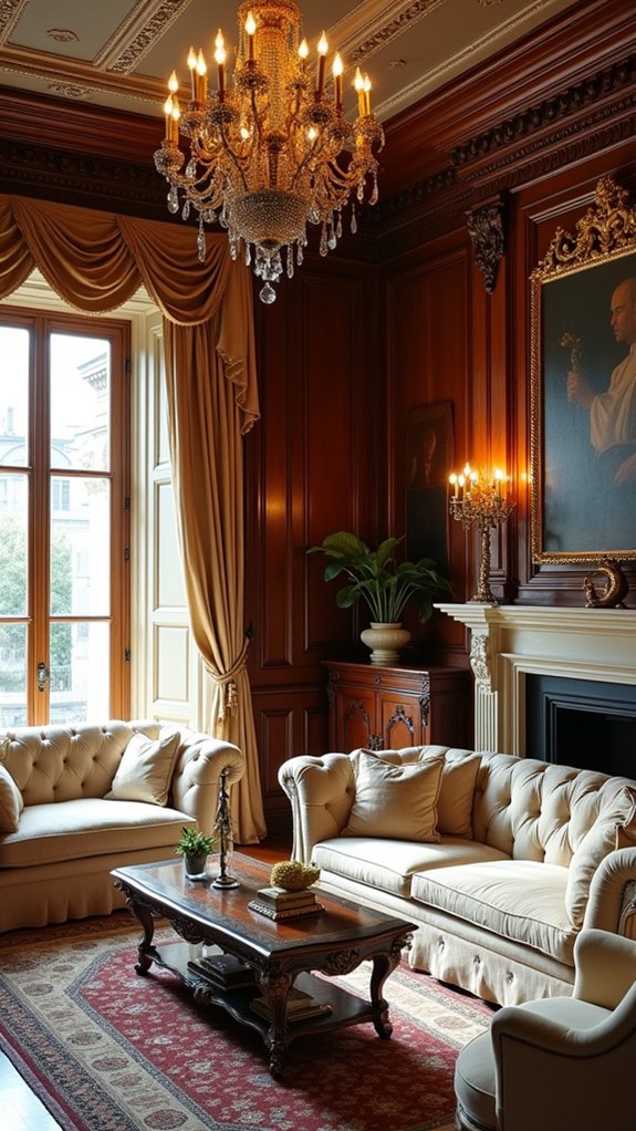 antique furnishings enhance elegance