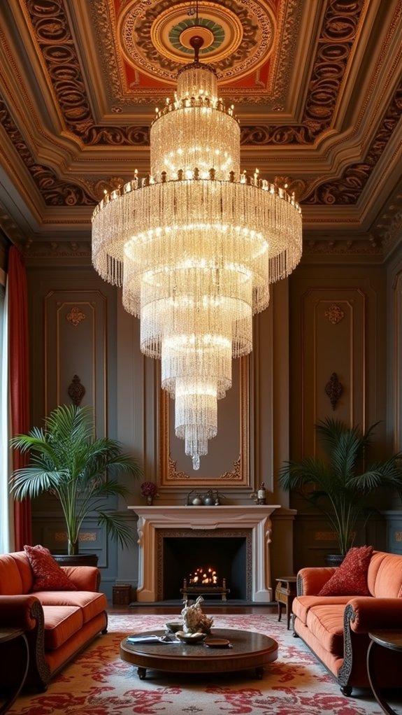 artistic chandeliers as focal points