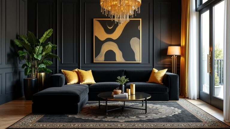 bold black gold interiors