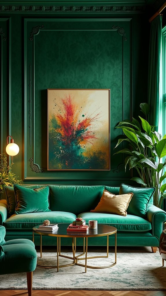 bold emerald green wallpaper