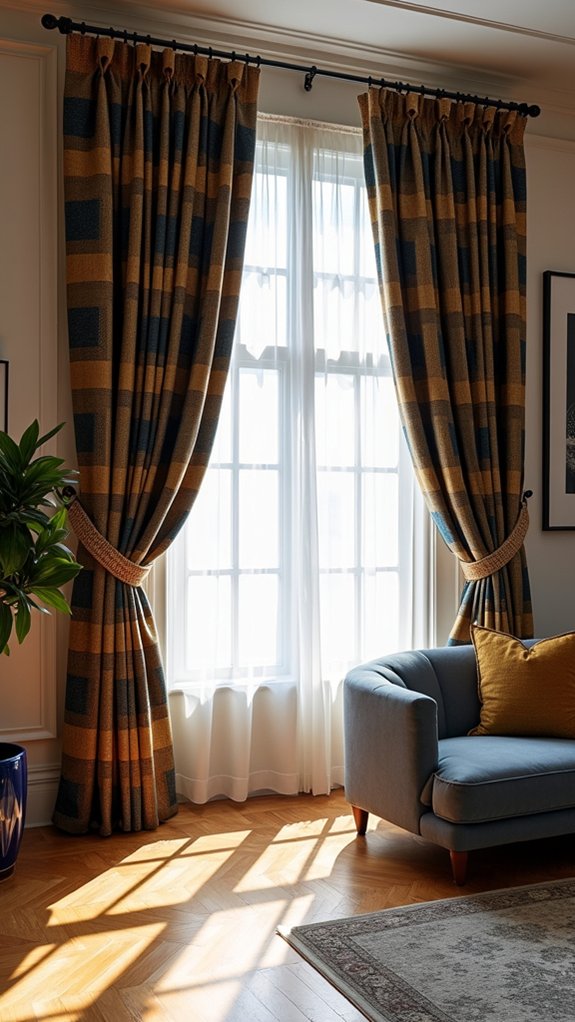 bold geometric curtain designs
