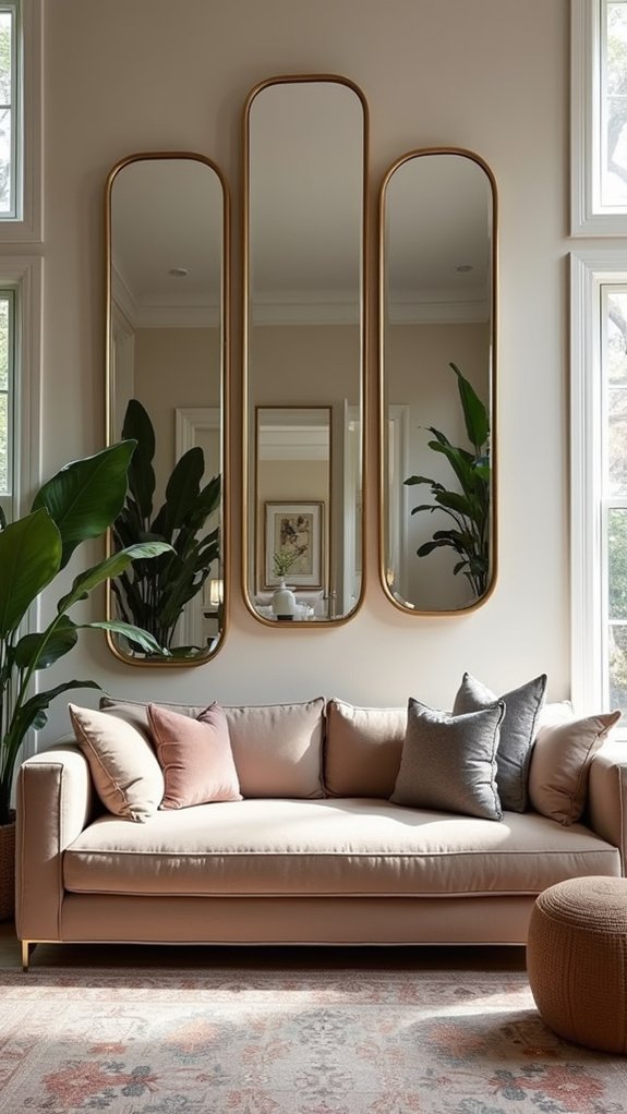 bold multi panel mirror arrangements
