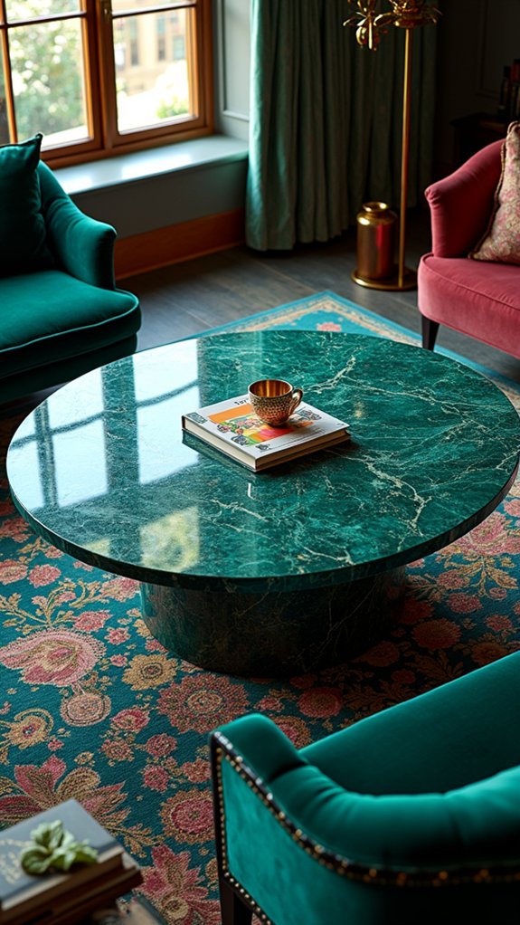 bold vibrant centerpiece table