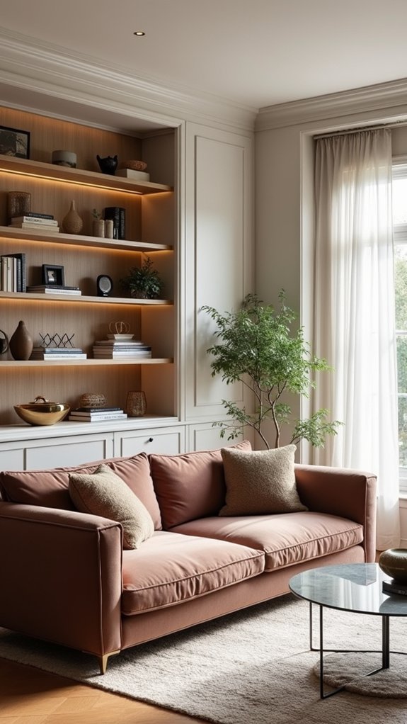 built in shelving for storage