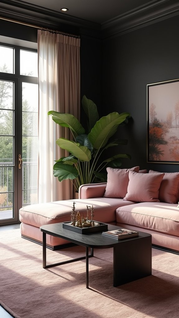 charcoal blush modern contrast