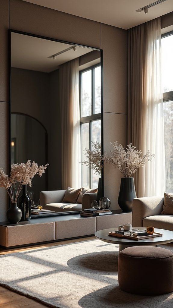 chic black framed mirrors