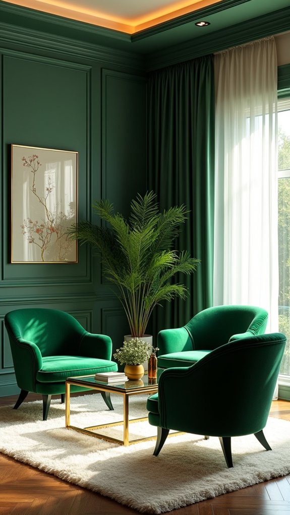 chic emerald green chairs