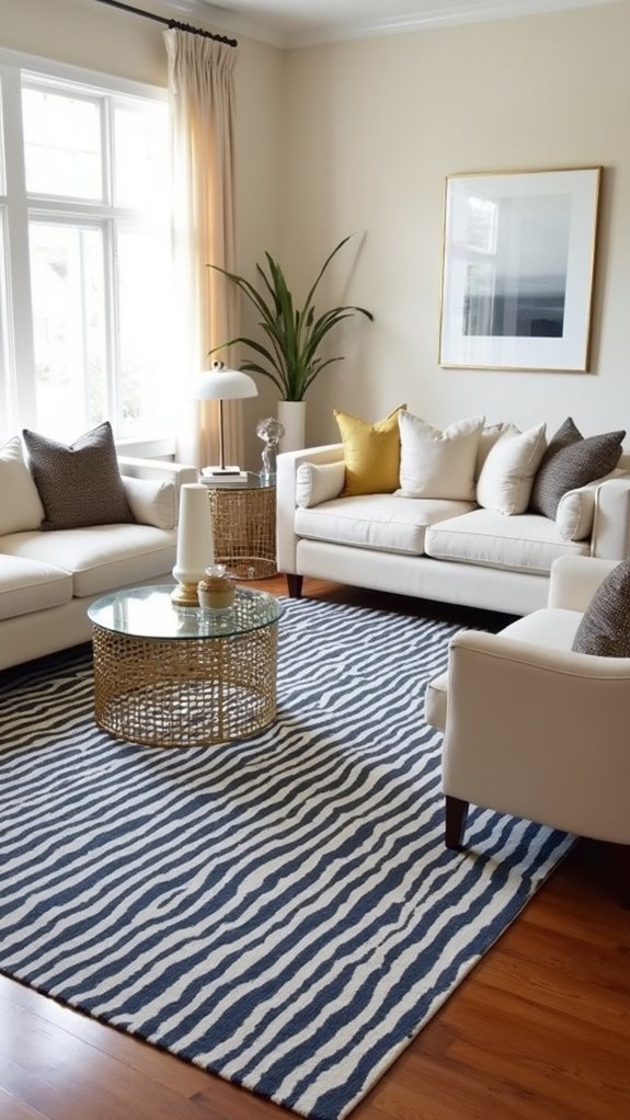 chic striped rugs elevate aesthetics
