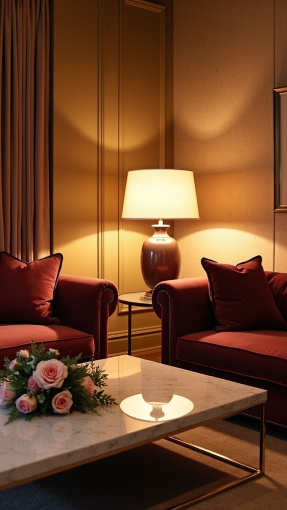 cozy atmosphere with lamps