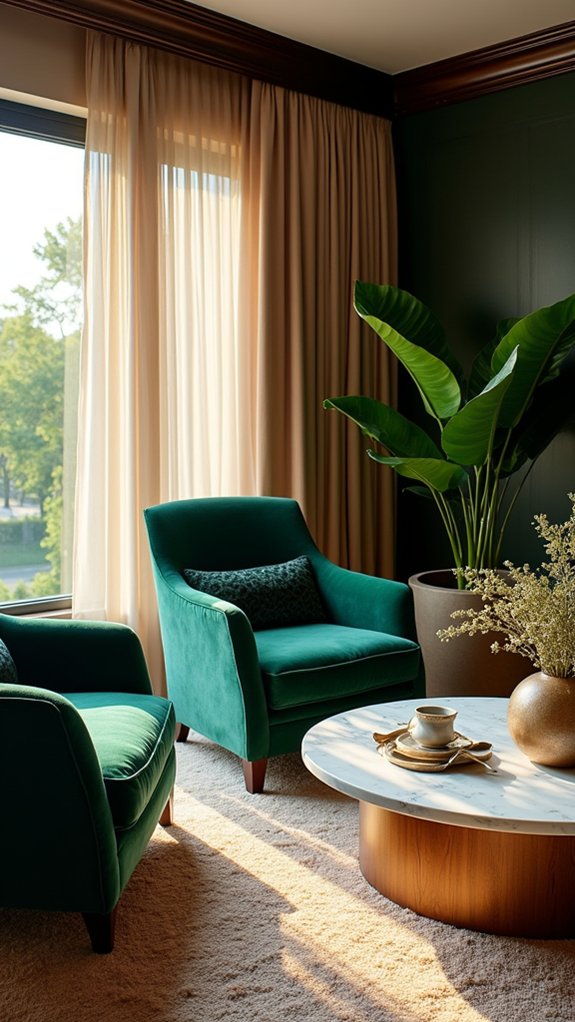 cozy plush velvet armchairs