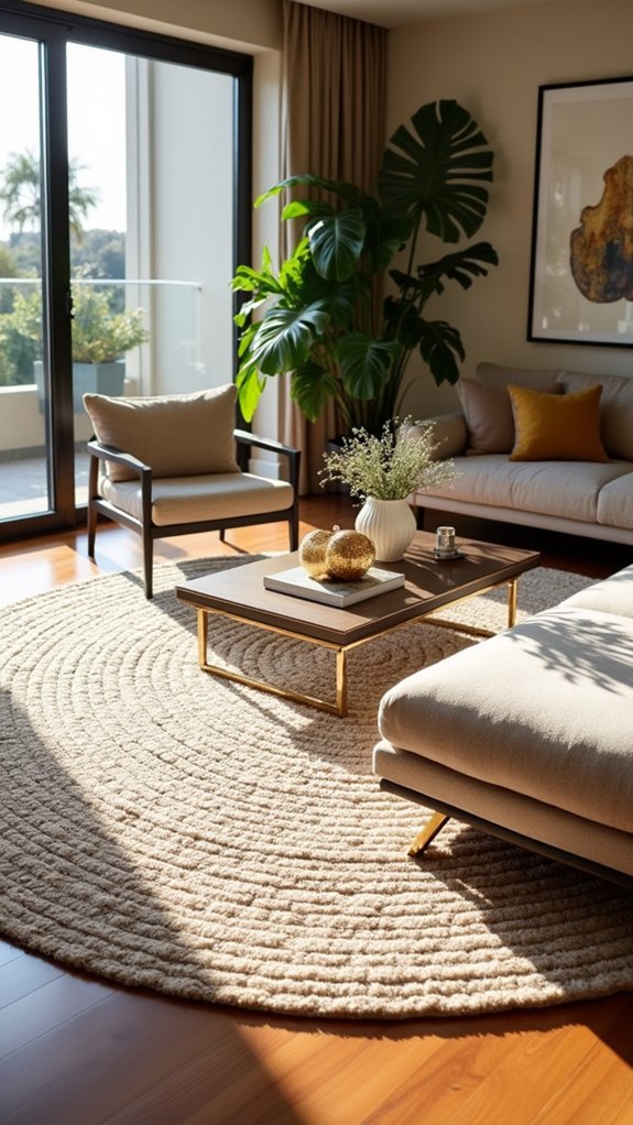 cozy round rug centerpiece