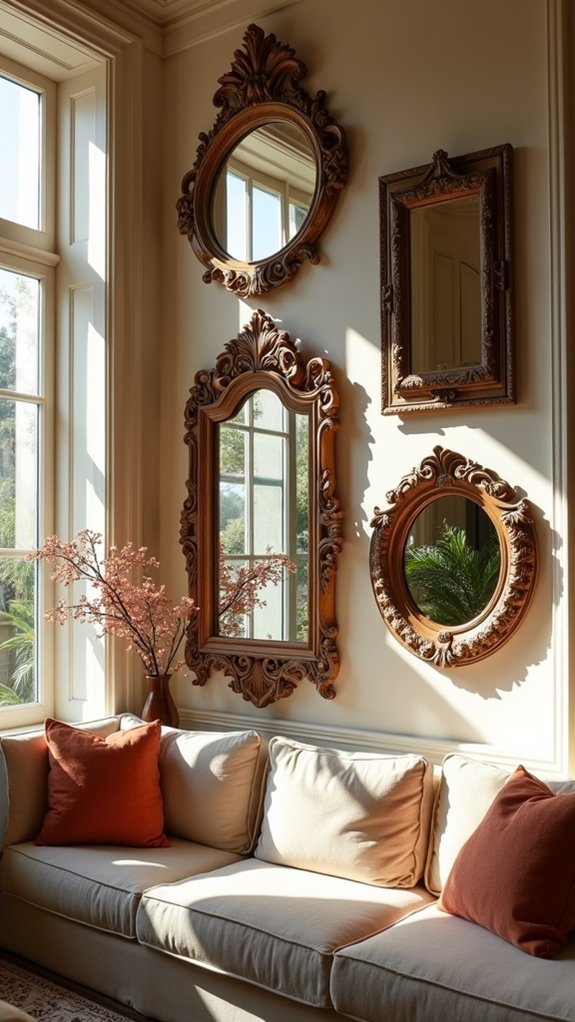 cozy rustic wooden mirrors