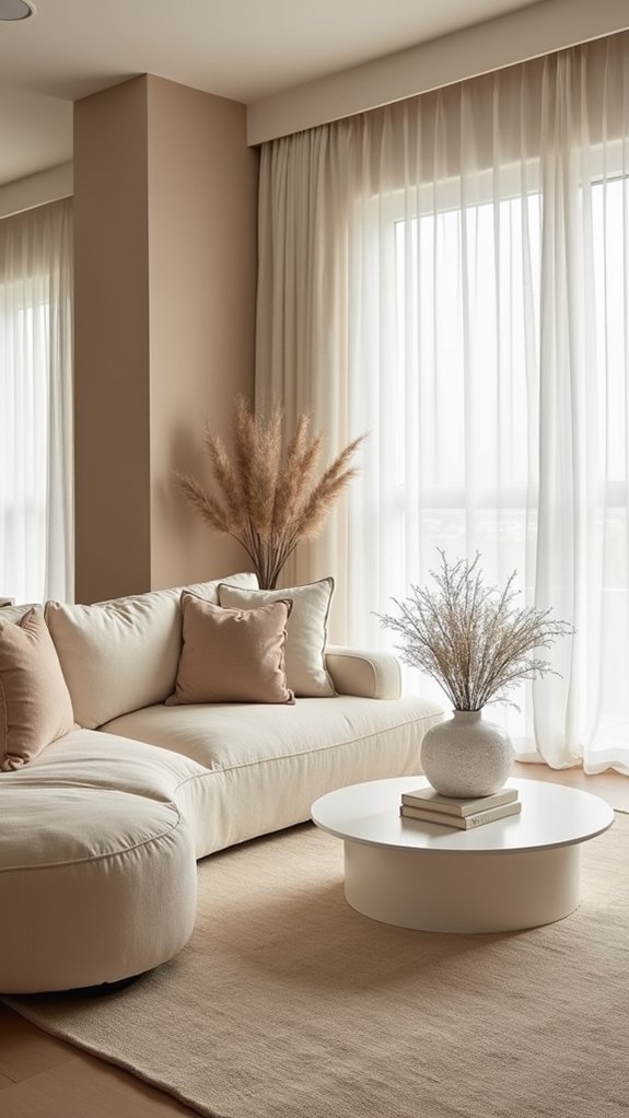 cozy taupe and white