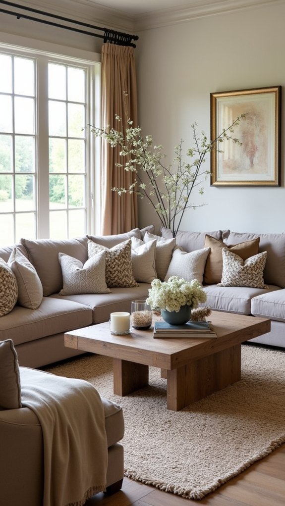 cozy textured fabric layers