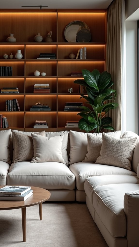 curated shelves enhance decor