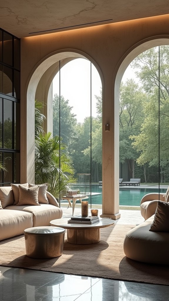curved glass wall elegance