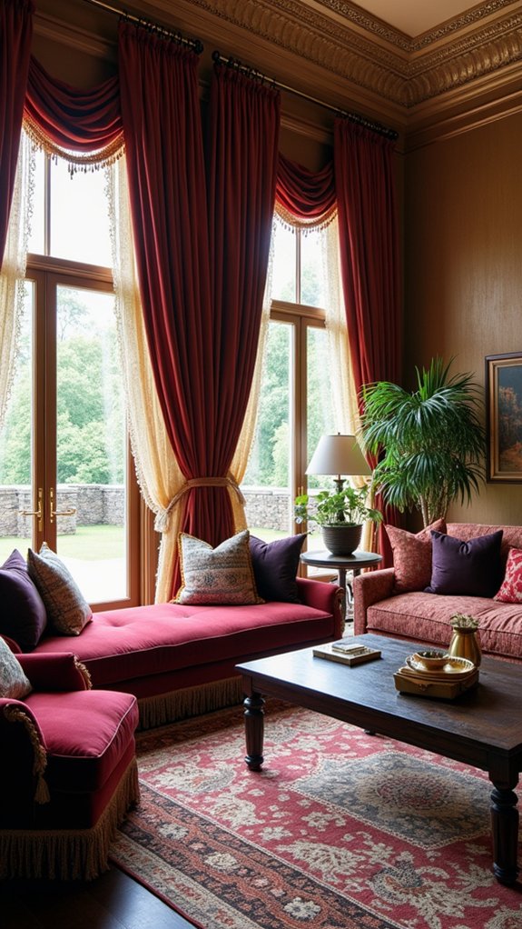 eclectic bohemian fabric layering
