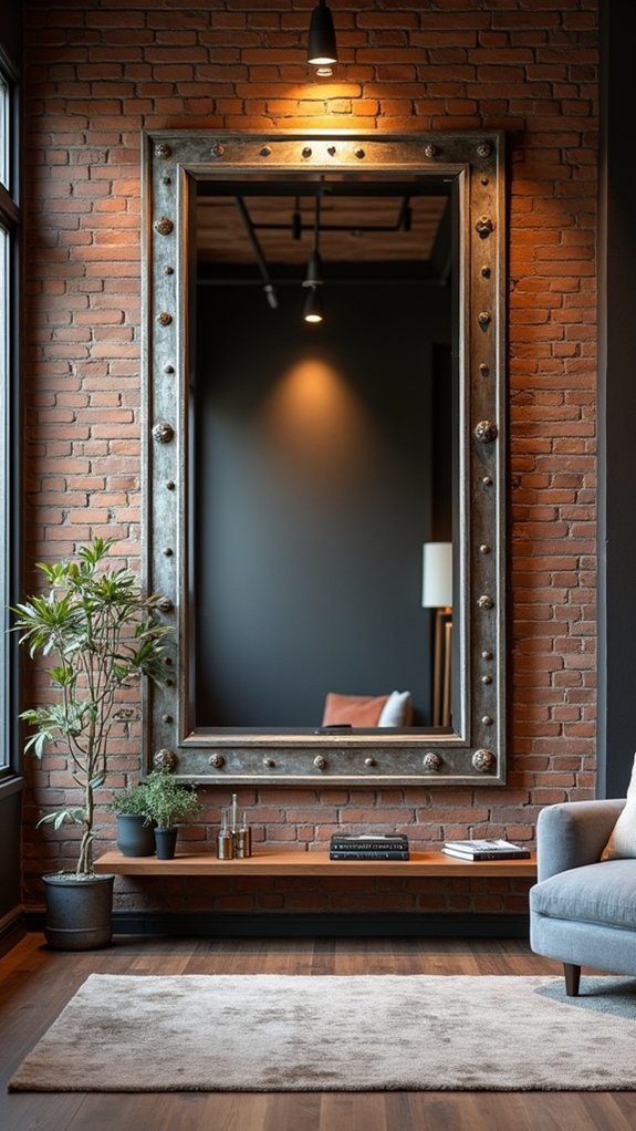 edgy industrial mirror design