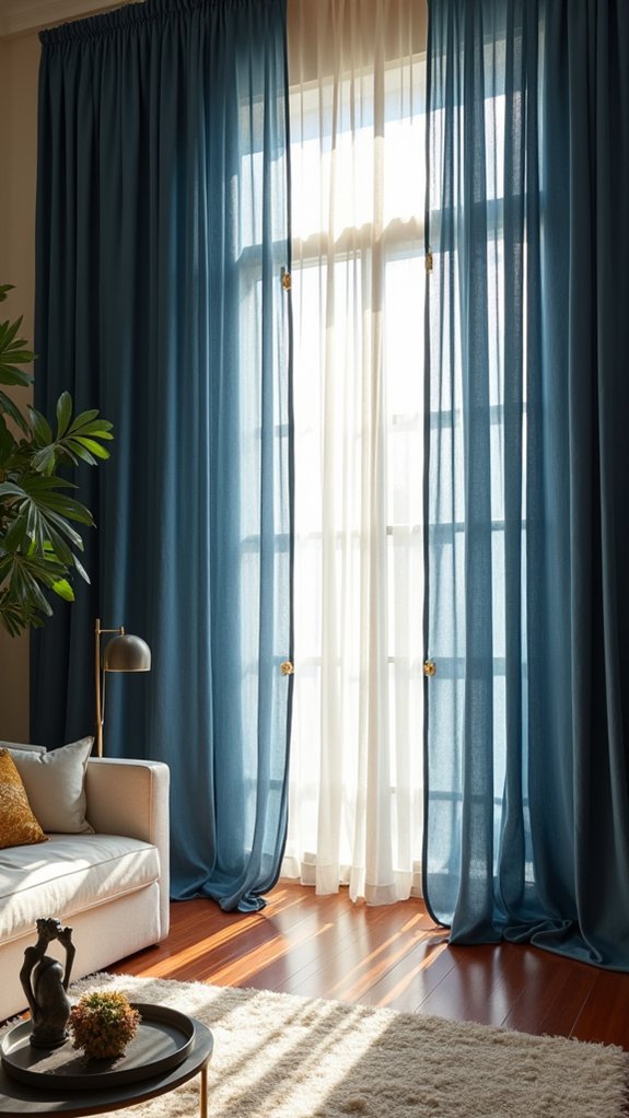 elegant cascading floor length drapes