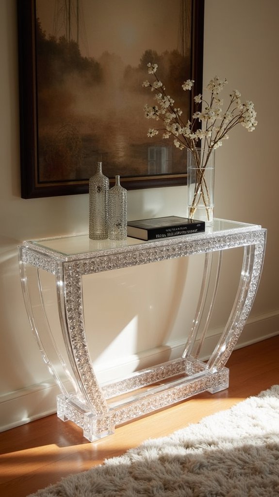 elegant crystal accent table