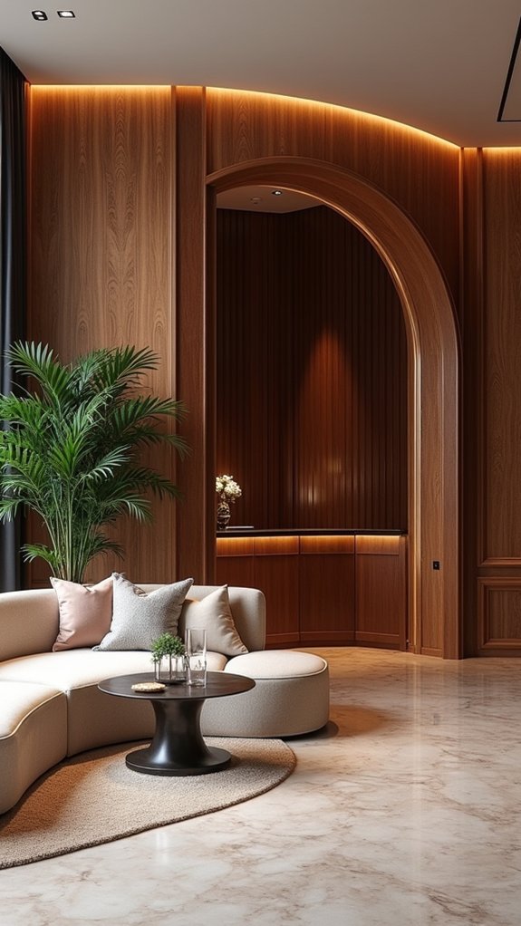 elegant curved partition walls