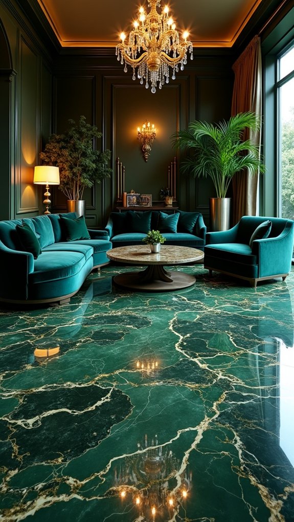 elegant dark green marble