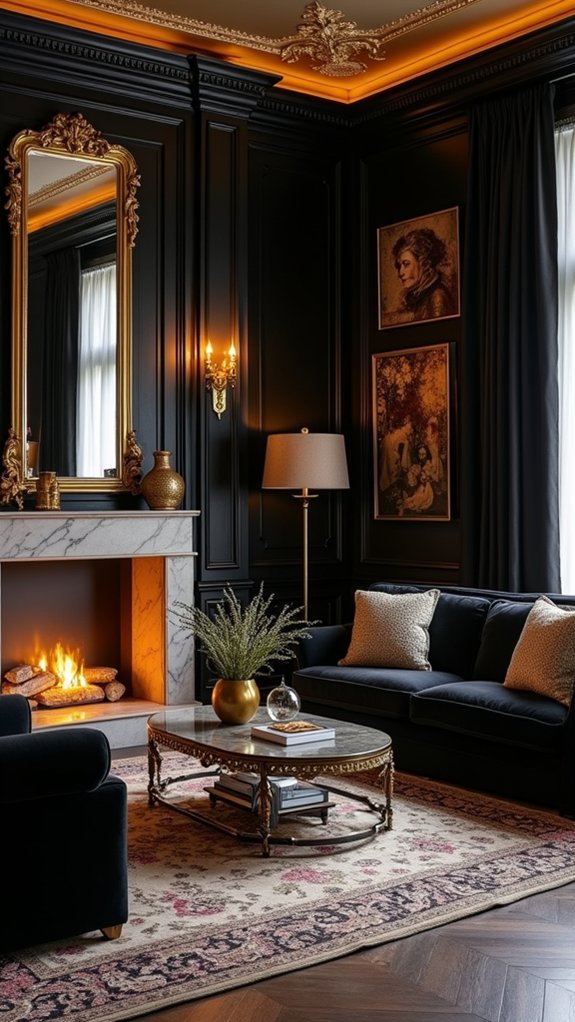 elegant fireplace gathering space