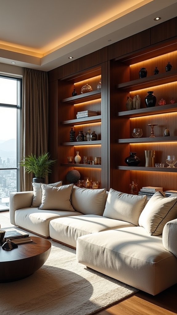 elegant functional built in shelving