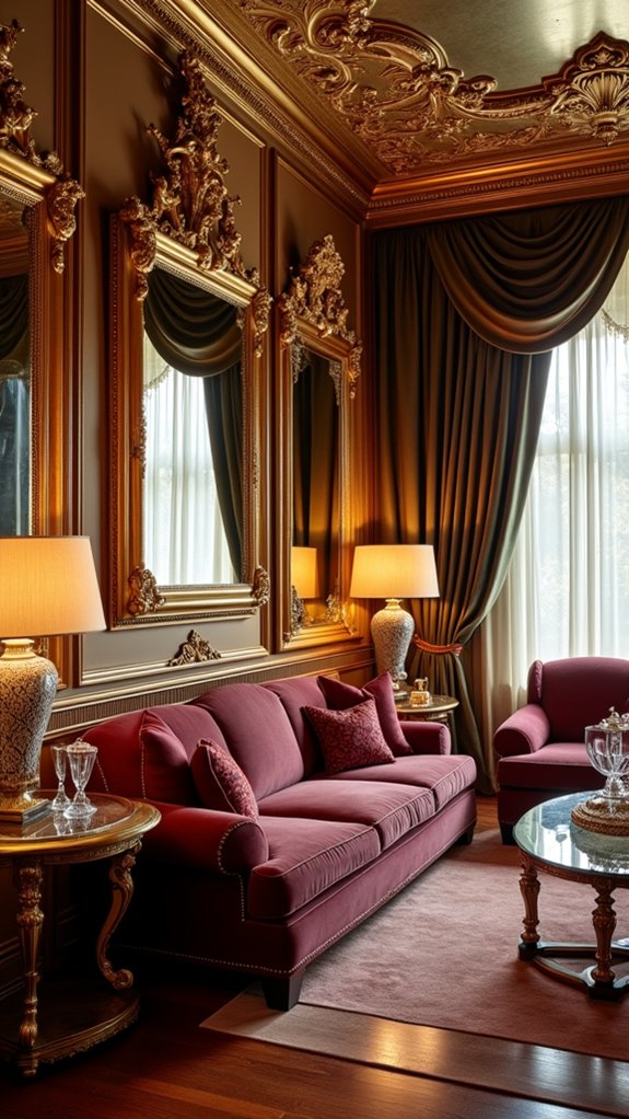 elegant gold leaf mirrors