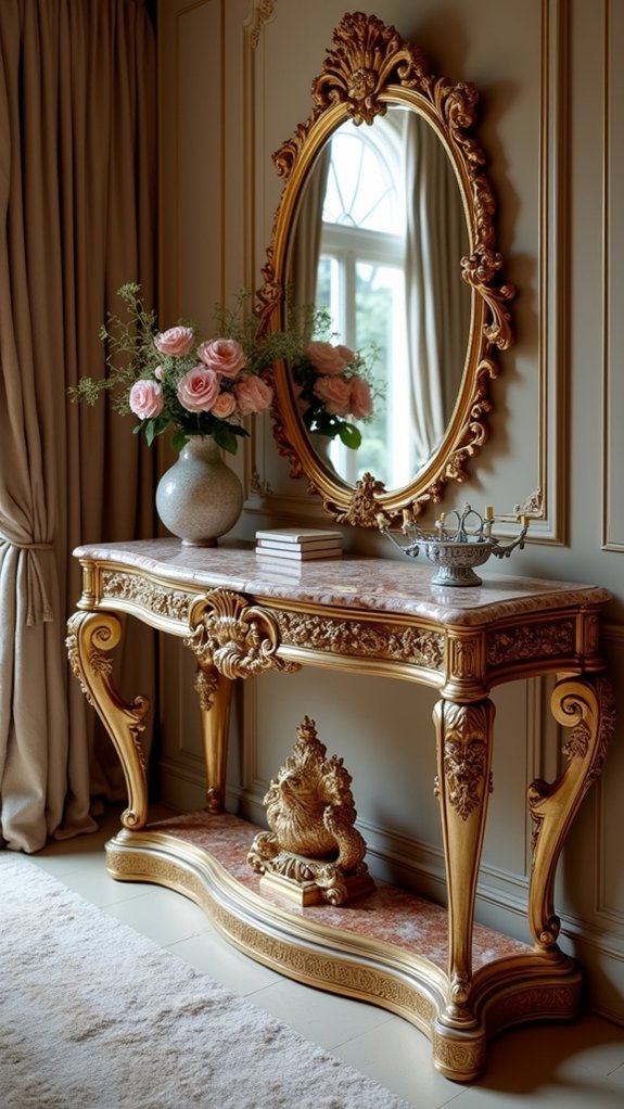 elegant marble console table
