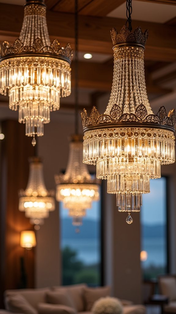 elegant mixed material chandeliers