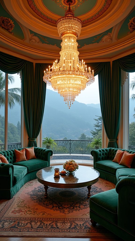elegant oversized chandelier focal point