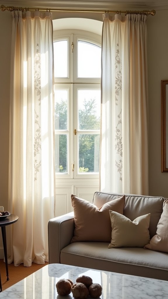 elegant sheer embroidered panels