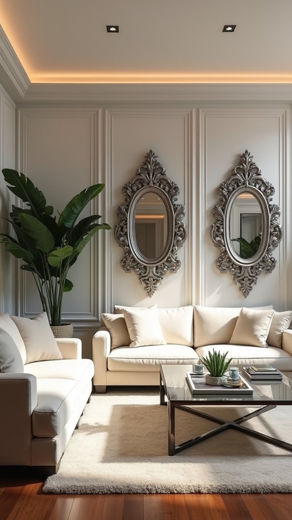 elegant silver mirror sophistication