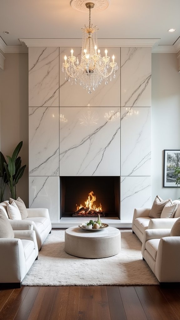 elegant tile fireplace design