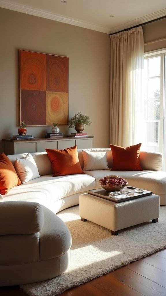 elegant warm taupe ivory combination