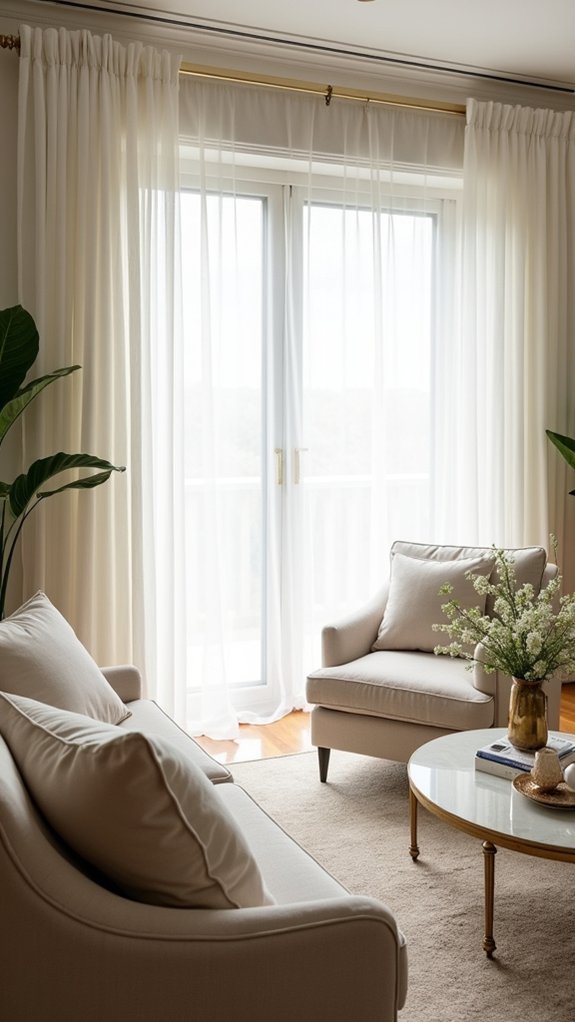 elegant white sheer curtains