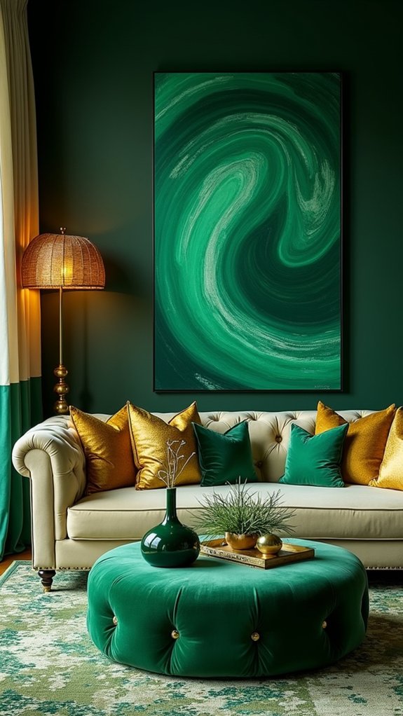 emerald green artwork transforms spaces