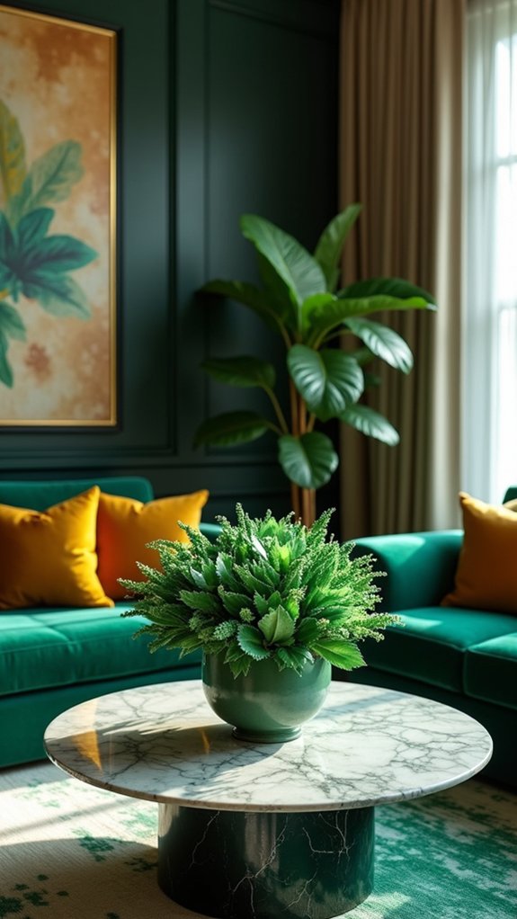 emerald green floral elegance