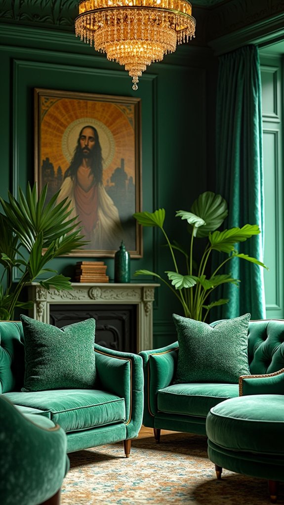 emerald green luxurious comfort