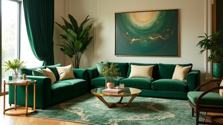 emerald green luxury interiors
