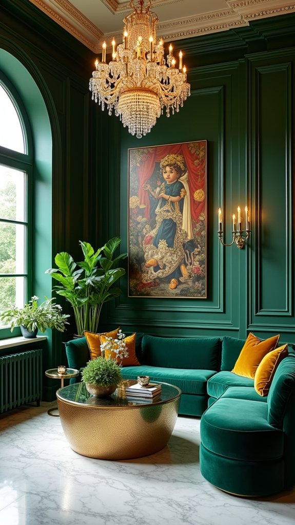 emerald green moldings elevate