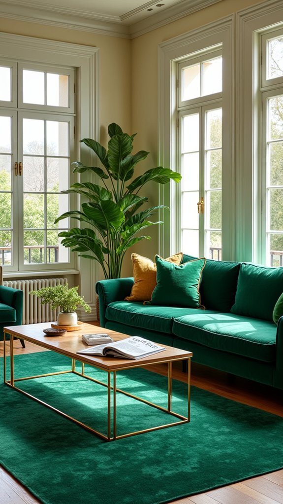 emerald green rug elegance