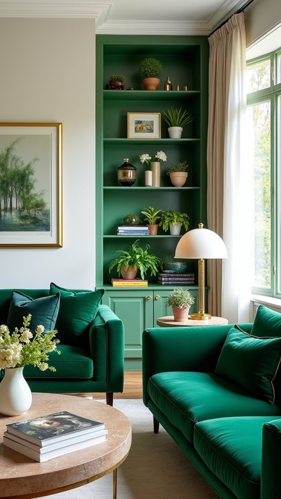emerald green shelving ideas