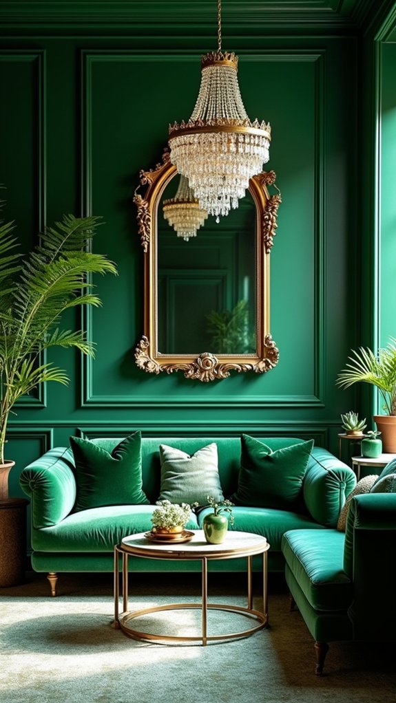 glamorous emerald green mirrors