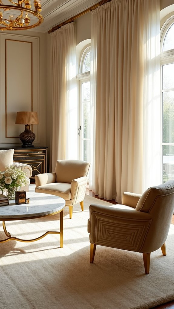 glamorous gold accent chairs