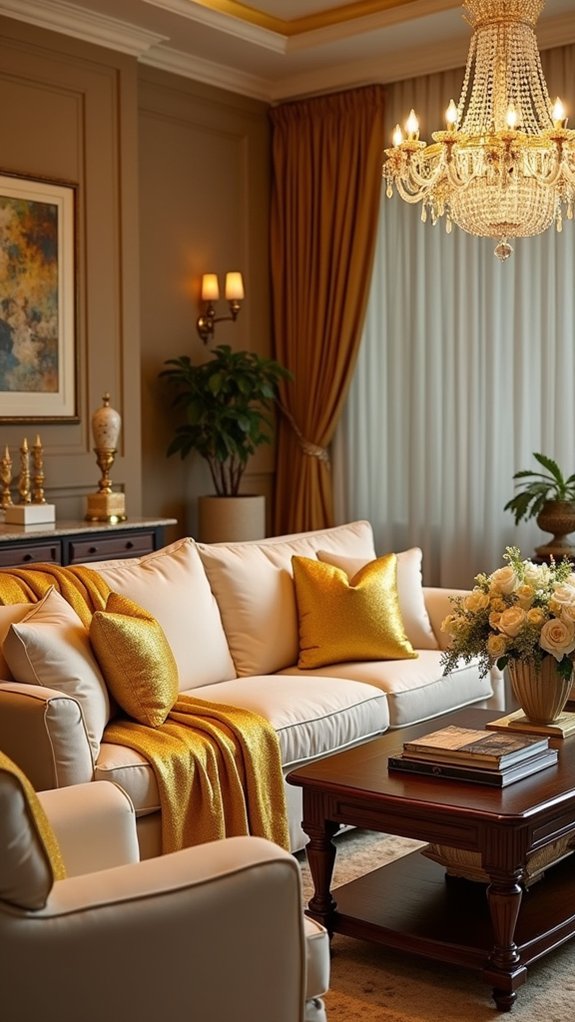 gold accented cozy sophistication