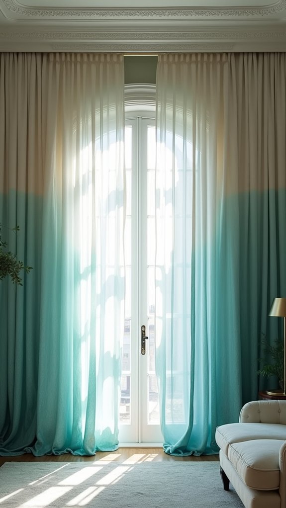 gradient drapery enhances ambiance