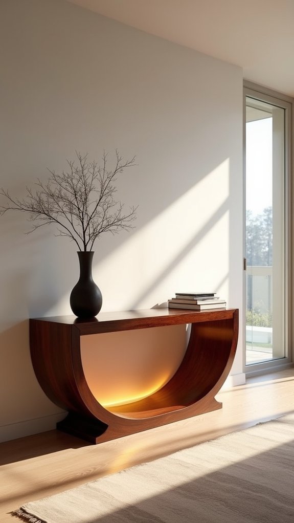 illuminated artistic console table
